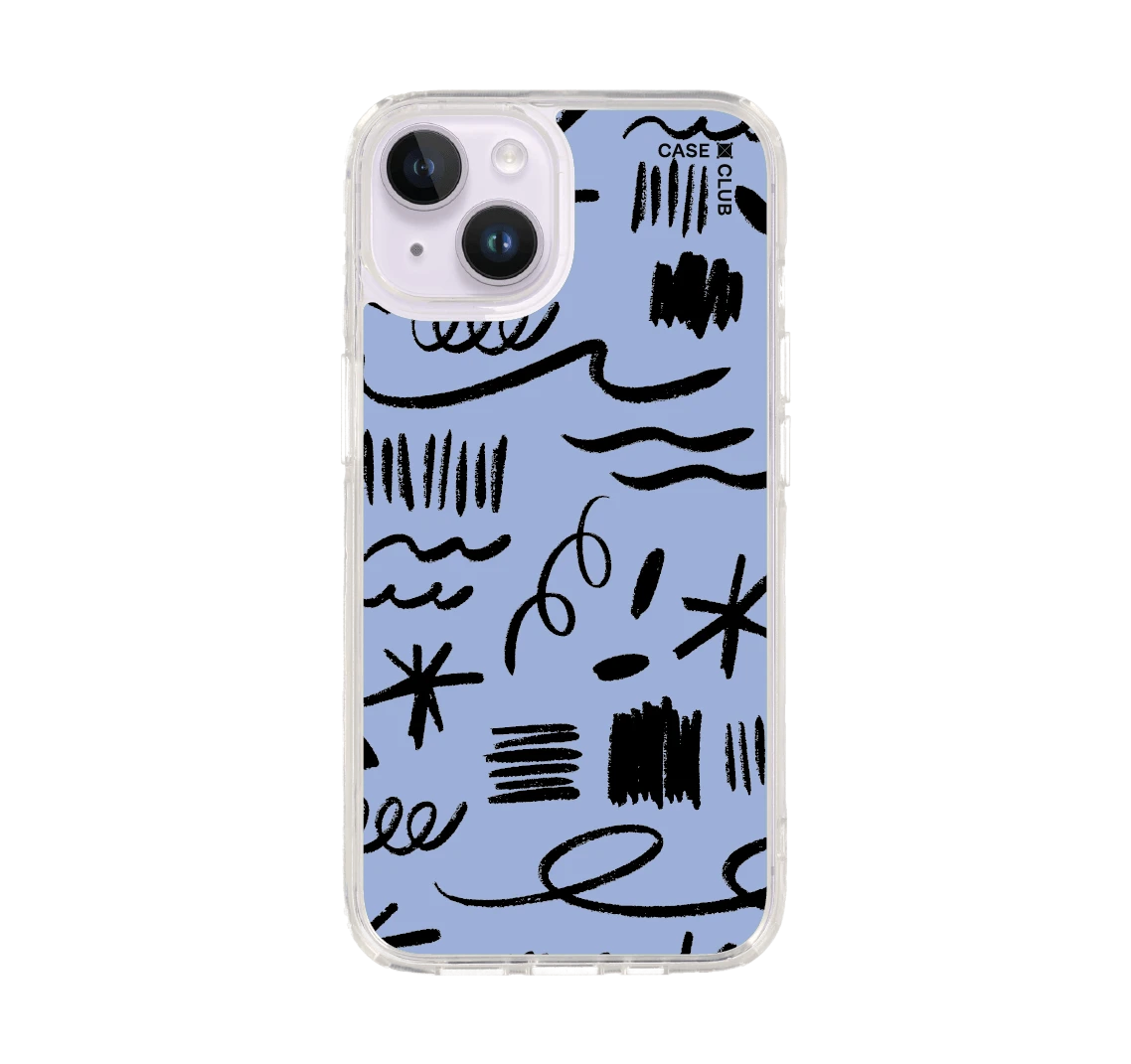 ลวดลายพู่กันสีฟ้า